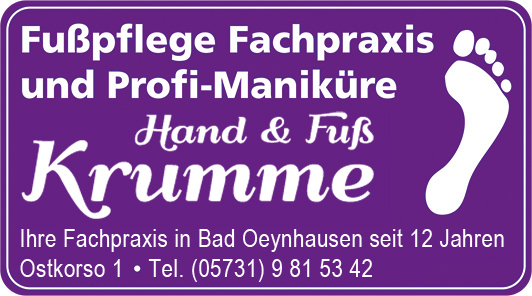 Hand und Fu Krumme - Bad Oeynhausen - Fupflege - Nagelstudio